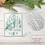 handmade card, bird perched on a branch